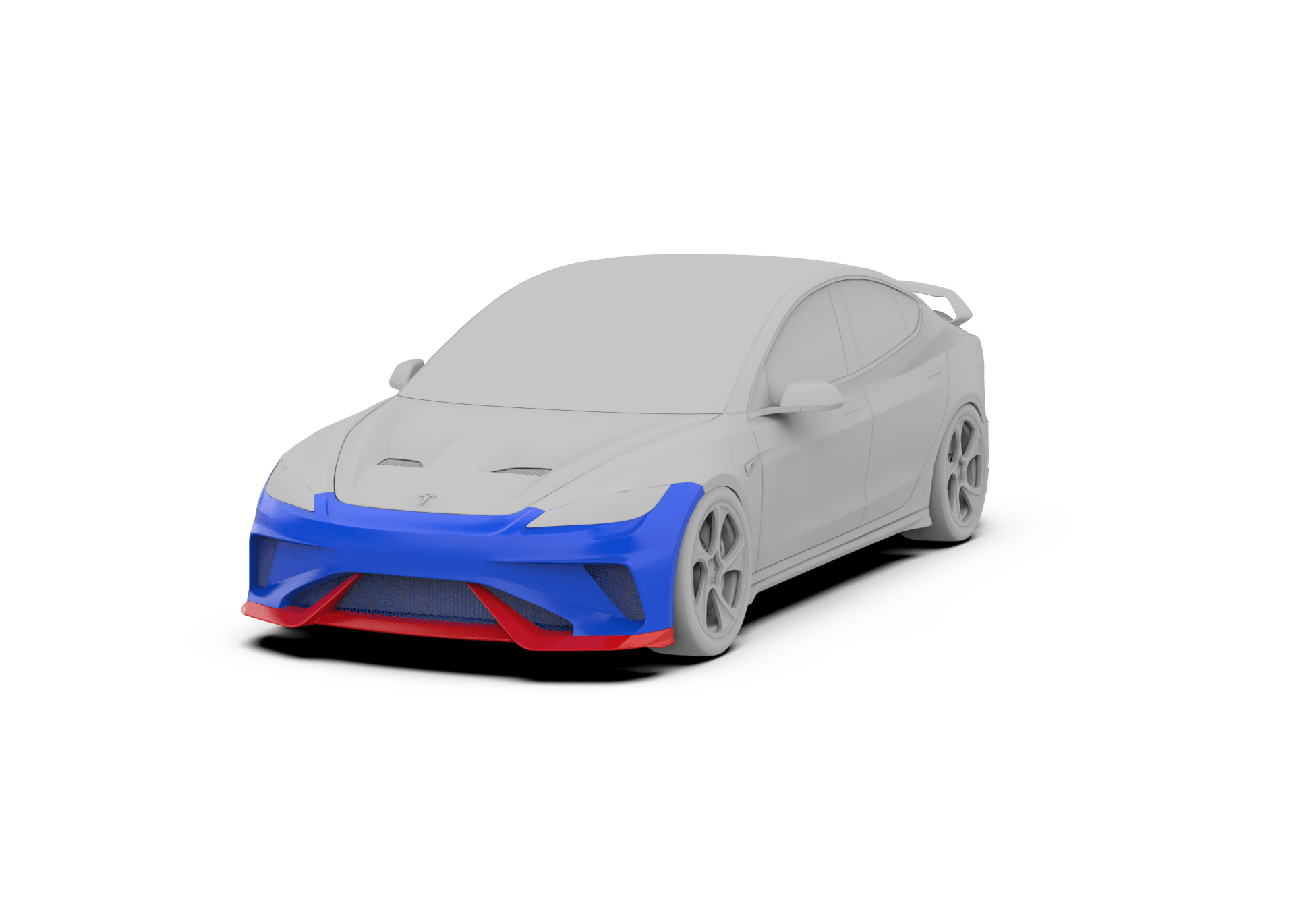 Tesla Model 3 Highland / Performance 2024-ON with Aftermarket Parts - Hacker Narrow Body Front Bumper & Lip Carbon Fiber / FRP from Robot Craftsman Tesla Model 3 Highland / Performance 2024-ON with Aftermarket Parts - Hacker Narrow Body Front Bumper & Lip Carbon Fiber / FRP from Robot Craftsman