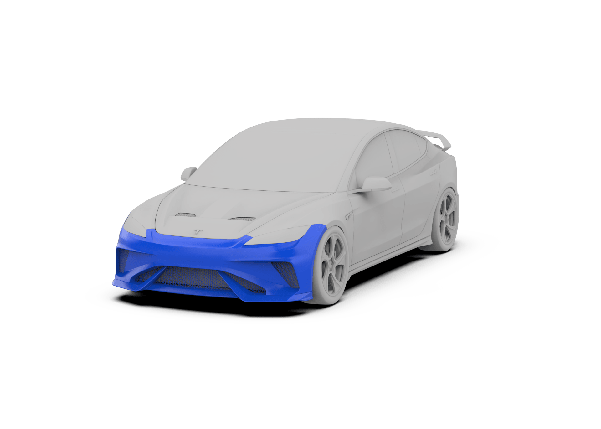Tesla Model 3 Highland / Performance 2024-ON with Aftermarket Parts - Hacker Narrow Body Front Bumper & Lip Carbon Fiber / FRP from Robot Craftsman Tesla Model 3 Highland / Performance 2024-ON with Aftermarket Parts - Hacker Narrow Body Front Bumper & Lip Carbon Fiber / FRP from Robot Craftsman