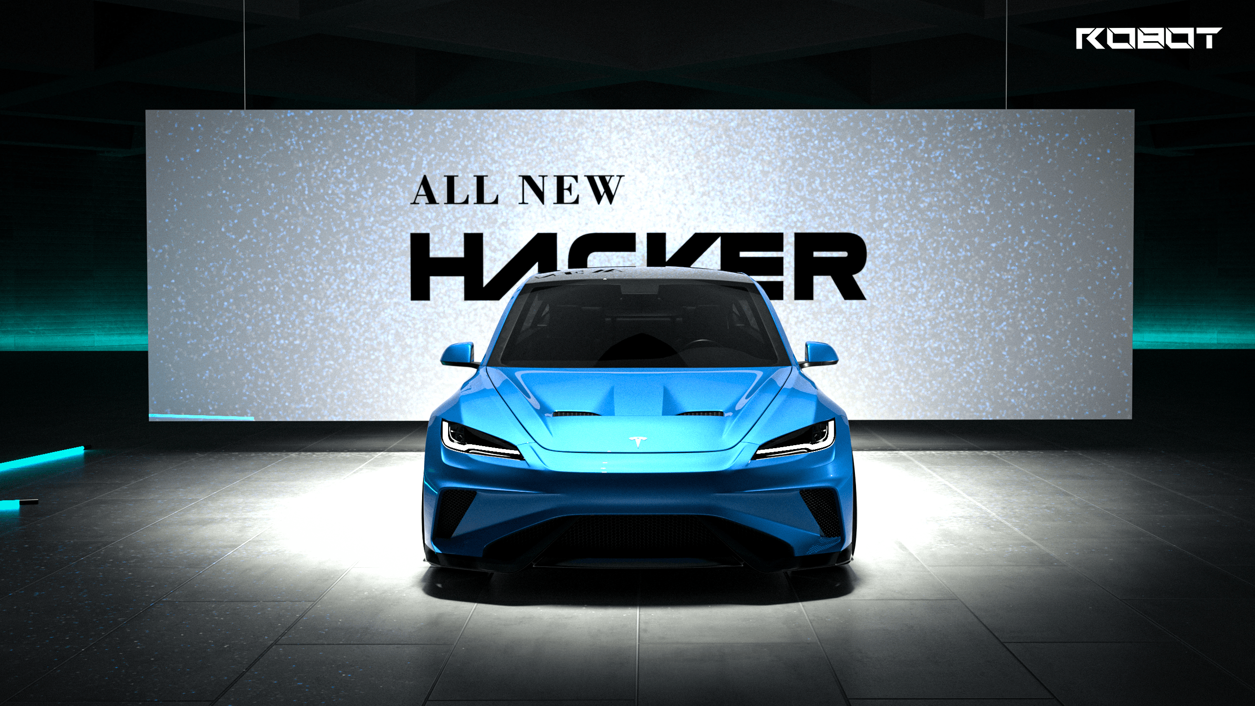Tesla Model 3 Highland / Performance 2024-ON with Aftermarket Parts - Hacker Narrow Body Front Bumper & Lip Carbon Fiber / FRP from Robot Craftsman Tesla Model 3 Highland / Performance 2024-ON with Aftermarket Parts - Hacker Narrow Body Front Bumper & Lip Carbon Fiber / FRP from Robot Craftsman