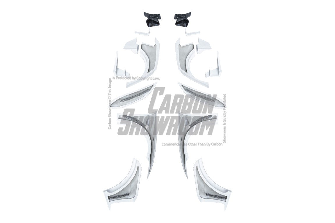 Tesla Model 3 Highland / Performance 2024-ON with Aftermarket Parts - "HACKER" Wheel Arches & Side Skirts Carbon Fiber/FRP from Robot Craftsman Tesla Model 3 Highland / Performance 2024-ON with Aftermarket Parts - "HACKER" Wheel Arches & Side Skirts Carbon Fiber/FRP from Robot Craftsman
