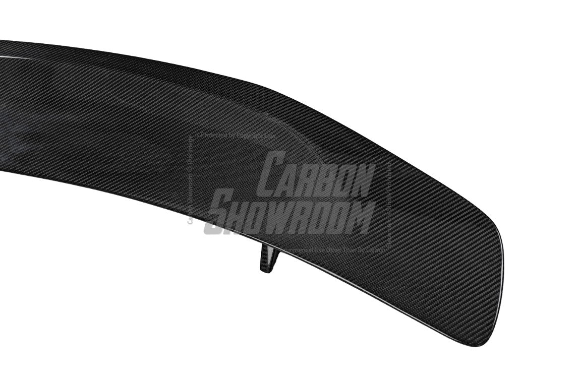 Tesla Model 3 Performance Long Range Standard Base 2017 2018 2019 2020 2021 2022 2023 with Aftermarket Parts - Crypton Rear Spoiler Wing Carbon Fiber / FRP from Robot Craftsman