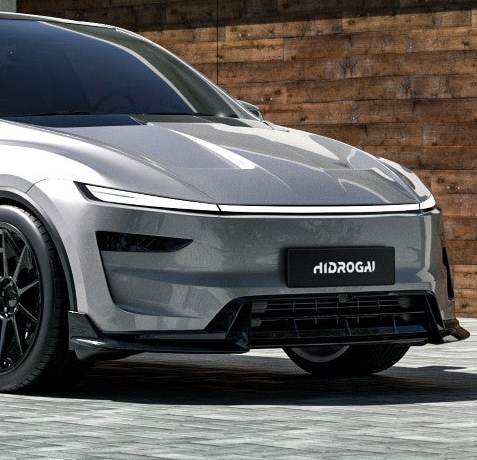 Tesla Model Y Juniper 2026-ON with Aftermarket Parts - HIDROGAI Front Lip Carbon Fiber / FRP