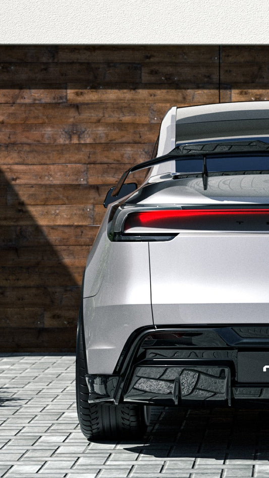 Tesla Model Y Juniper 2026-ON with Aftermarket Parts - HIDROGAI Rear Diffuser Carbon Fiber / FRP