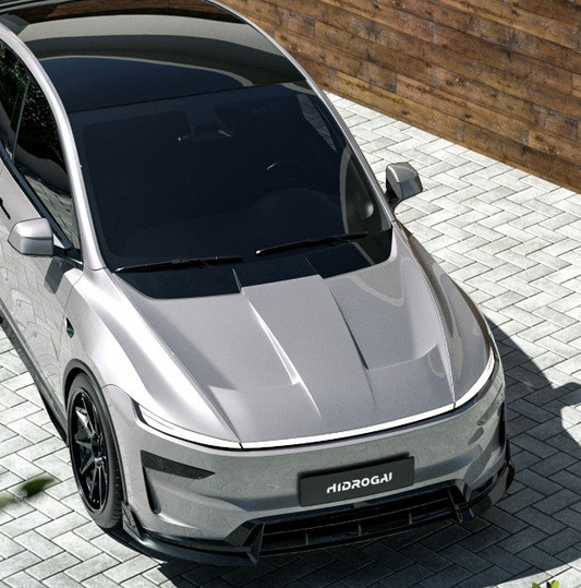 Tesla Model Y Juniper 2026-ON with Aftermarket Parts - V1 Hood Carbon Fiber / FRP