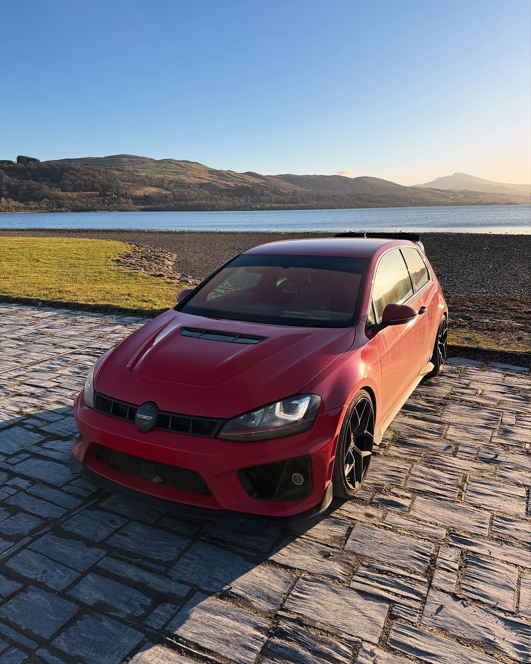 Volkswagen Golf R GTI Base MK7 MK7.5 2015 2016 2017 2018 2019 2020 2021 with Aftermarket Parts - Front Grill Replacement & ROBOT emblem cover Carbon Fiber / FRP from Robot Craftsman Volkswagen Golf R GTI Base MK7 MK7.5 2015 2016 2017 2018 2019 2020 2021 with Aftermarket Parts - Front Grill Replacement & ROBOT emblem cover Carbon Fiber / FRP from Robot Craftsman