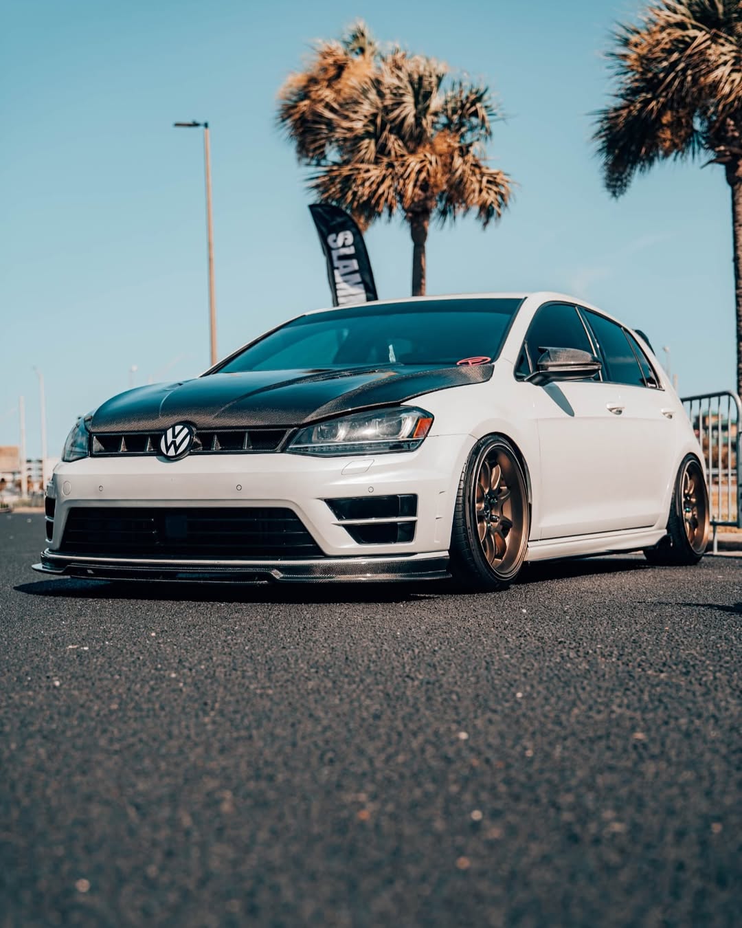 Volkswagen Golf R GTI Base MK7 MK7.5 2015 2016 2017 2018 2019 2020 2021 with Aftermarket Parts - Front Grill Replacement & ROBOT Emblem Cover Carbon Fiber / FRP from Robot Craftsman Volkswagen Golf R GTI Base MK7 MK7.5 2015 2016 2017 2018 2019 2020 2021 with Aftermarket Parts - Front Grill Replacement & ROBOT Emblem Cover Carbon Fiber / FRP from Robot Craftsman