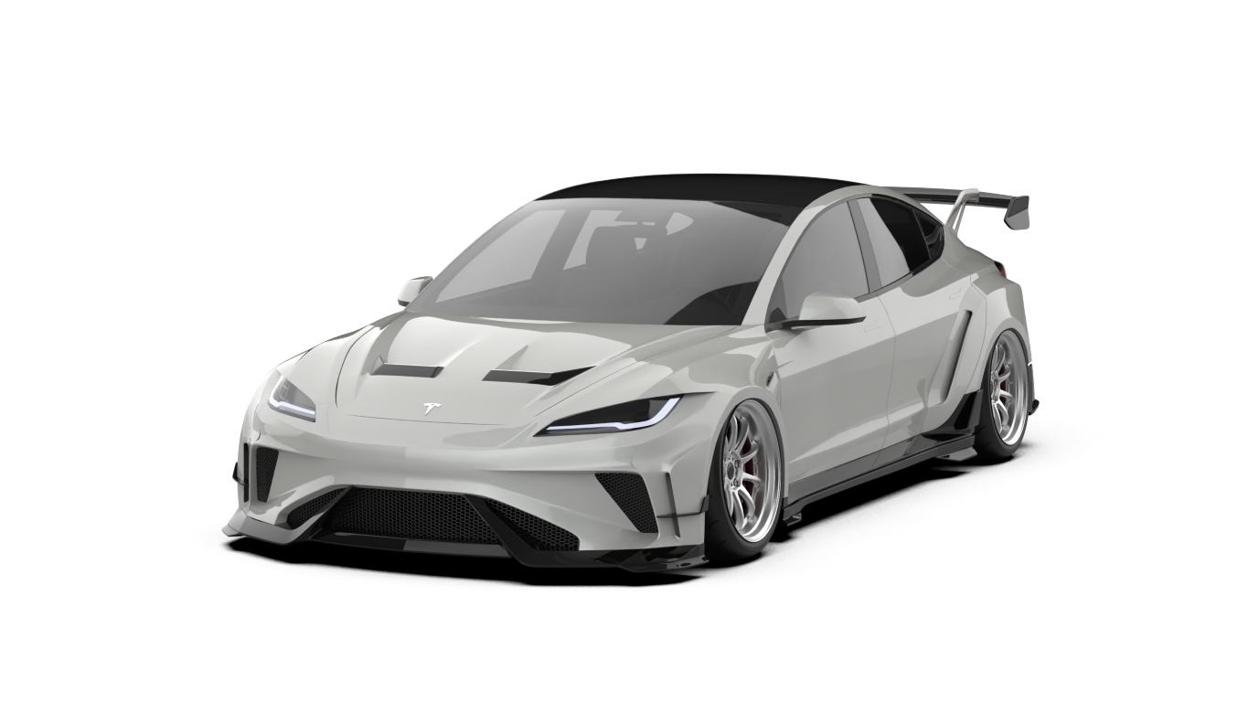 Tesla Model 3 Highland / Performance 2024-ON with Aftermarket Parts - Full Complete Kit Carbon Fiber / FRP from Robot Craftsman Tesla Model 3 Highland / Performance 2024-ON with Aftermarket Parts - Full Complete Kit Carbon Fiber / FRP from Robot Craftsman