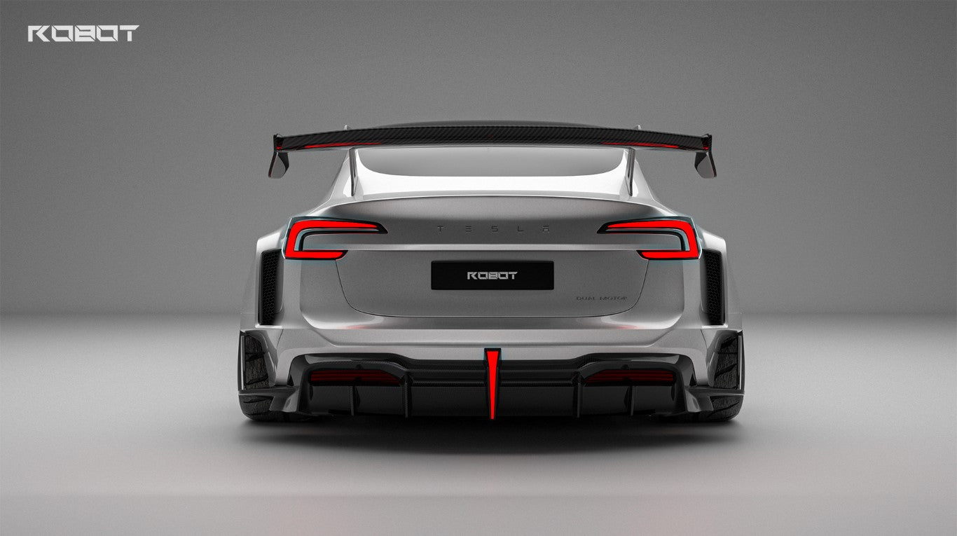 Tesla Model 3 Highland / Performance 2024-ON with Aftermarket Parts - Full Complete Kit Carbon Fiber / FRP from Robot Craftsman Tesla Model 3 Highland / Performance 2024-ON with Aftermarket Parts - Full Complete Kit Carbon Fiber / FRP from Robot Craftsman