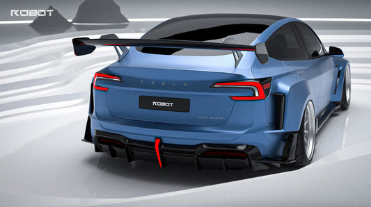 Tesla Model 3 Highland Performance 2024-ON with Robot Craftsman's Aftermarket Parts - Carbon Fiber & FRP GT Wing HACKER