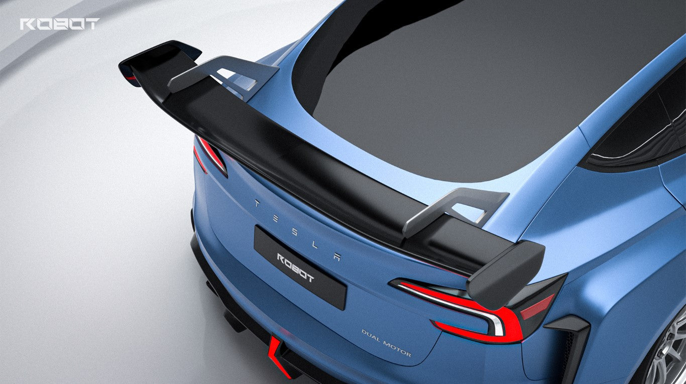 Tesla Model 3 Highland  Performance 2024-ON with Robot Craftsman's Aftermarket Parts - Carbon Fiber & FRP GT Wing HACKER Tesla Model 3 Highland  Performance 2024-ON with Robot Craftsman's Aftermarket Parts - Carbon Fiber & FRP GT Wing HACKER