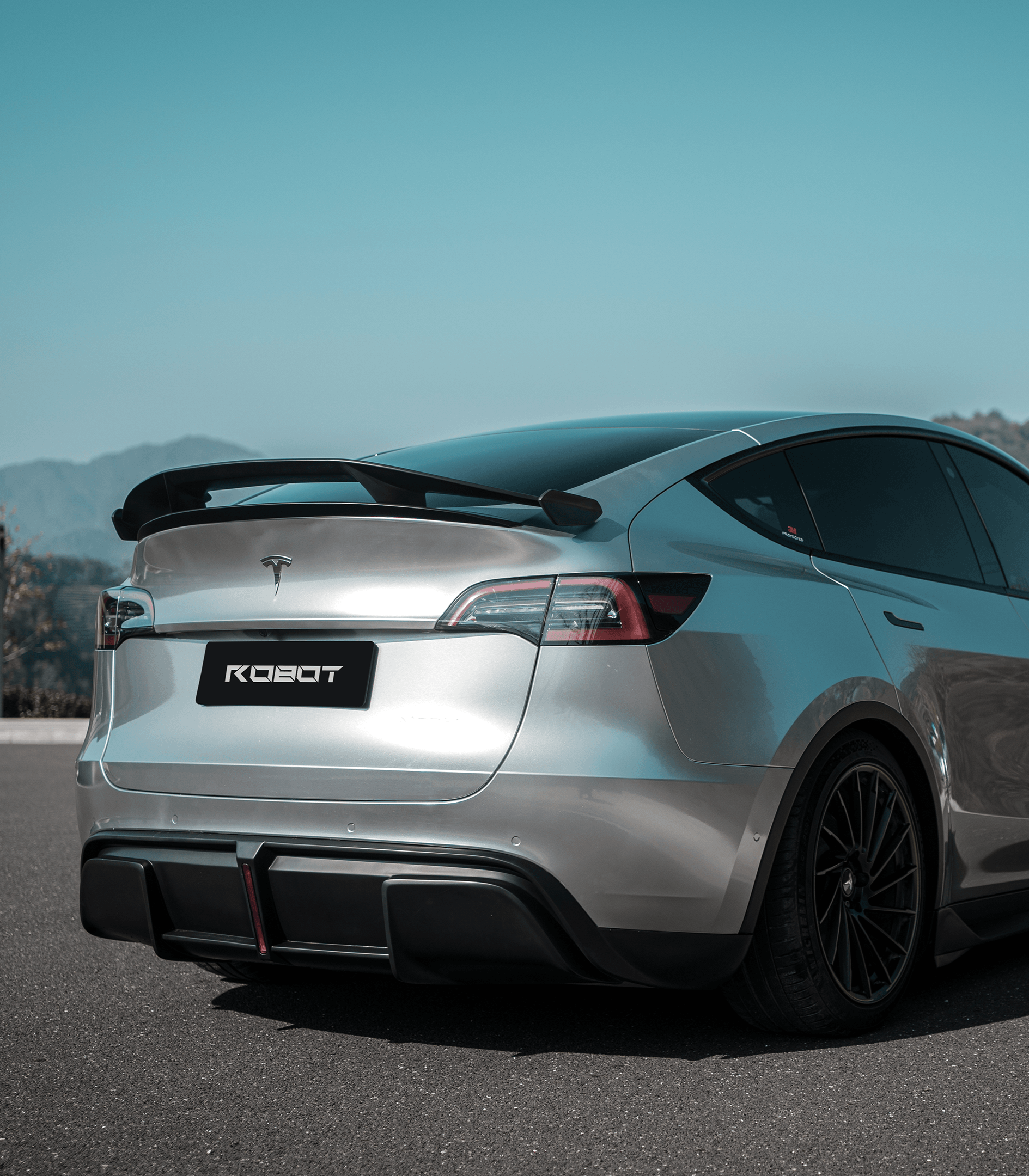 Tesla Model Y Performance AWD Long Range RWD Standard 2020 2021 2023 2024 with Aftermarket Parts - "STARSHIP" Rear Spoiler Wing Carbon Fiber / FRP from Robot Craftsman
 Tesla Model Y Performance AWD Long Range RWD Standard 2020 2021 2023 2024 with Aftermarket Parts - "STARSHIP" Rear Spoiler Wing Carbon Fiber / FRP from Robot Craftsman