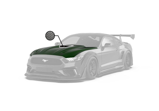 Ford Mustang Ecoboost V6 GT S550.1 2015 2016 2017 with Aftermarket Parts - "CAVALIER" Hood & Replacement Hood Carbon Fiber / FRP from Robot Craftsman