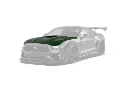 Ford Mustang Ecoboost V6 GT S550.1 2015 2016 2017 with Aftermarket Parts - "CAVALIER" Hood & Replacement Hood Carbon Fiber / FRP from Robot Craftsman