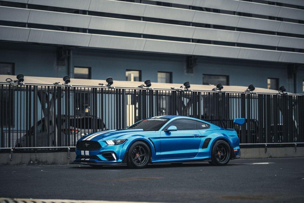 Ford Mustang Ecoboost V6 GT March1 Bullitt S550.1 S550.2 2015 2016 2017 2018 2019 2020 2021 2022 2023 with Aftermarket Parts - CAVALIER Rear GT Wing Carbon Fiber / FRP from Robot Craftsman