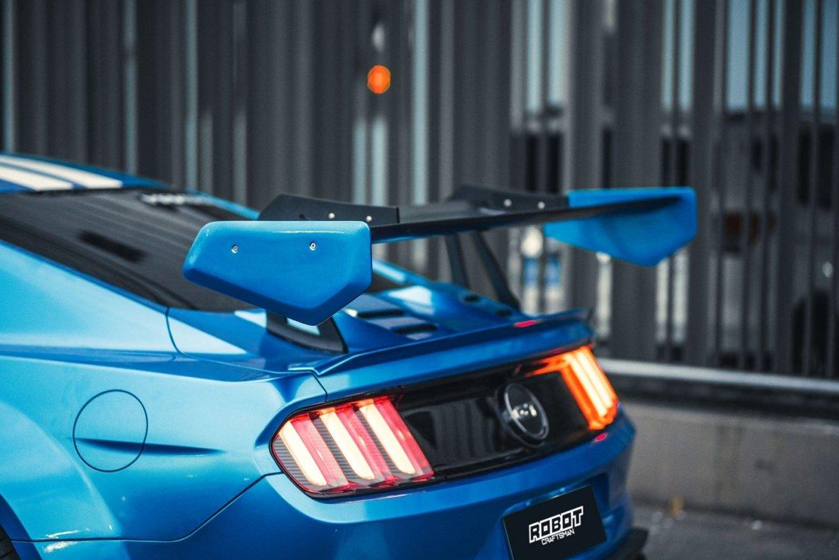 Ford Mustang Ecoboost V6 GT March1 Bullitt S550.1 S550.2 2015 2016 2017 2018 2019 2020 2021 2022 2023 with Aftermarket Parts - CAVALIER Rear GT Wing Carbon Fiber / FRP from Robot Craftsman