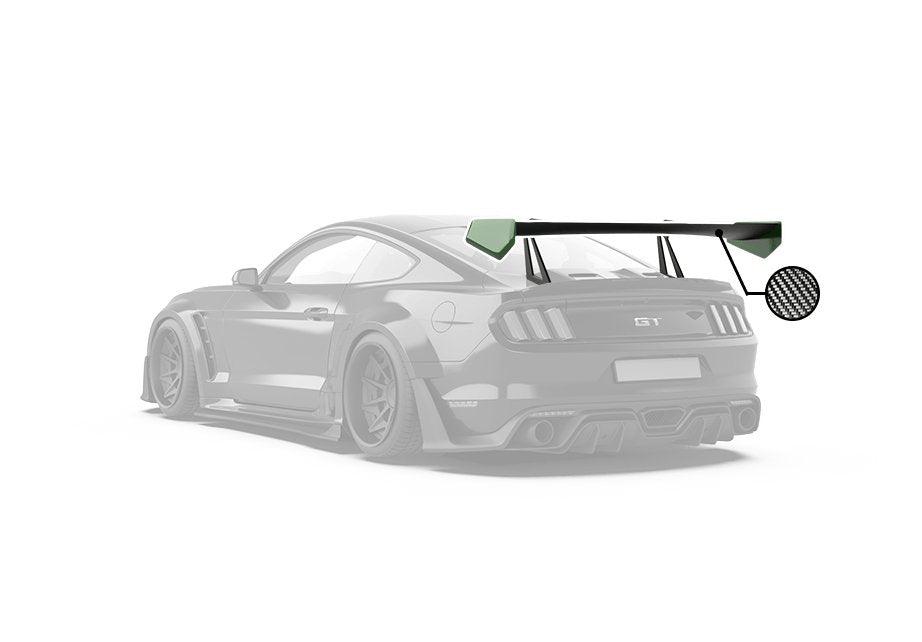 Ford Mustang Ecoboost V6 GT March1 Bullitt S550.1 S550.2 2015 2016 2017 2018 2019 2020 2021 2022 2023 with Aftermarket Parts - CAVALIER Rear GT Wing Carbon Fiber / FRP from Robot Craftsman