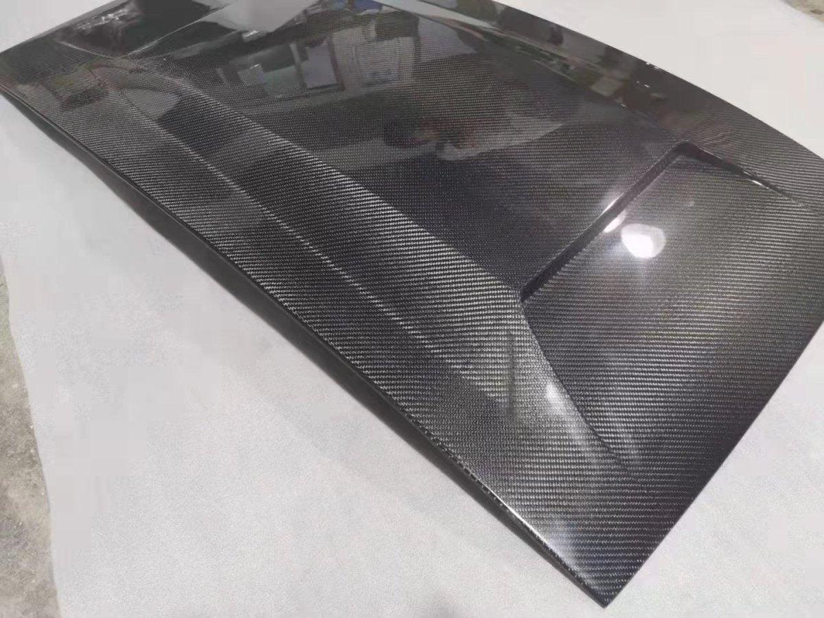 Mustang Ecoboost V6 GT March1 Bullitt S550.1 S550.2 2015 2016 2017 2018 2019 2020 2021 2022 2023 with Aftermarket Parts - "DAWN & DUSK" Roof Scoop Carbon Fiber / FRP from Robot Craftsman