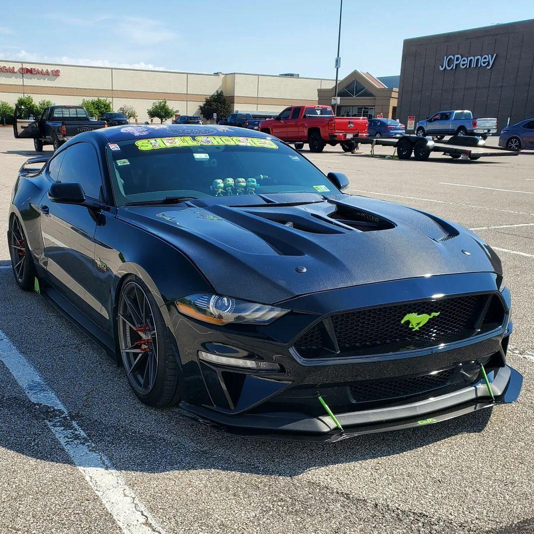 Ford Mustang Ecoboost V6 GT S550.1 2015-2017 & Mustang Ecoboost V6 GT March1 Bullitt S550.2 2018-2023 with Aftermarket Parts - "DAWN" Hood Bonnet Carbon Fiber / FRP from Robot Craftsman