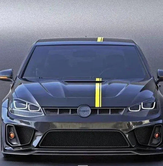 Volkswagen Golf R GTI Base MK7 MK7.5 2015 2016 2017 2018 2019 2020 2021 with Aftermarket Parts - Front Grill Replacement & ROBOT emblem cover Carbon Fiber / FRP from Robot Craftsman Volkswagen Golf R GTI Base MK7 MK7.5 2015 2016 2017 2018 2019 2020 2021 with Aftermarket Parts - Front Grill Replacement & ROBOT emblem cover Carbon Fiber / FRP from Robot Craftsman
