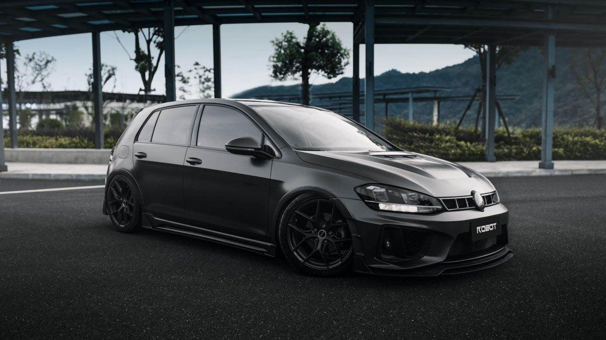 Volkswagen Golf R GTI Base MK7 MK7.5 2015 2016 2017 2018 2019 2020 2021 with Aftermarket Parts - Front Grill Replacement & ROBOT emblem cover Carbon Fiber / FRP from Robot Craftsman Volkswagen Golf R GTI Base MK7 MK7.5 2015 2016 2017 2018 2019 2020 2021 with Aftermarket Parts - Front Grill Replacement & ROBOT emblem cover Carbon Fiber / FRP from Robot Craftsman