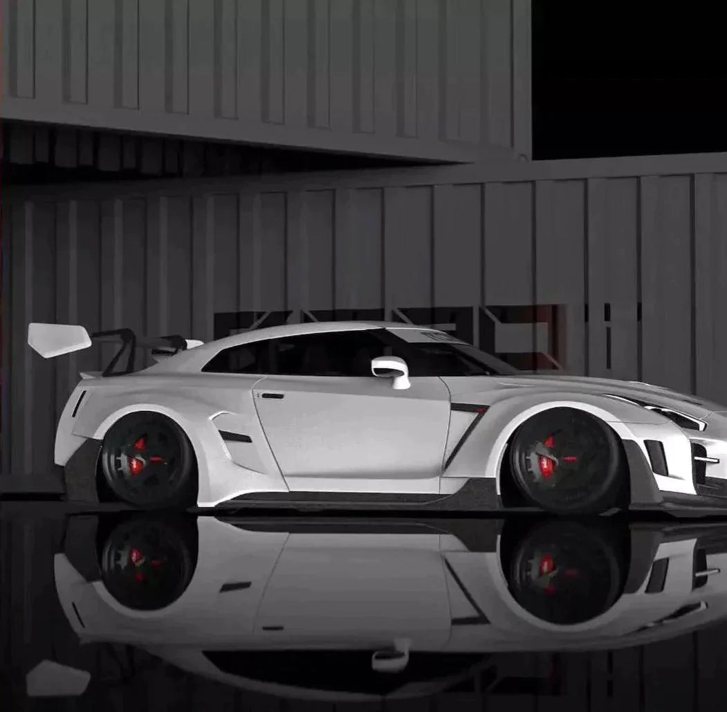 Nissan GTR Nismo T-Spec Black Edition Track Edition Premium Pure 2008 2009 2010 2011 2012 2013 2014 2015 2016 2017 2018 2019 2020 2021 2022 2023 2024 with Aftermarket Parts - "Godzilla" Rear Ducktail Spoiler Carbon Fiber / FRP from Robot Craftsman