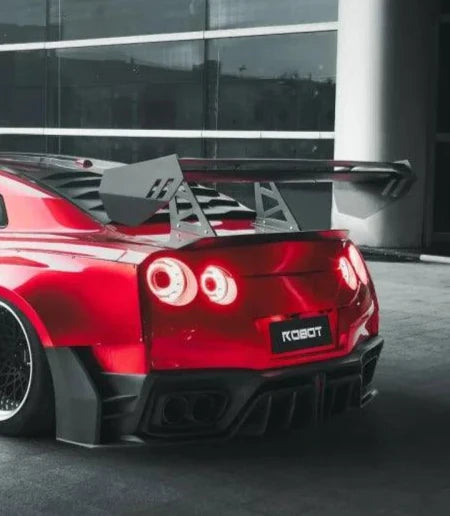 Nissan GTR Nismo T-Spec Black Edition Track Edition Premium Pure 2008 2009 2010 2011 2012 2013 2014 2015 2016 2017 2018 2019 2020 2021 2022 2023 2024 with Aftermarket Parts - "Godzilla" Rear Ducktail Spoiler Carbon Fiber / FRP from Robot Craftsman