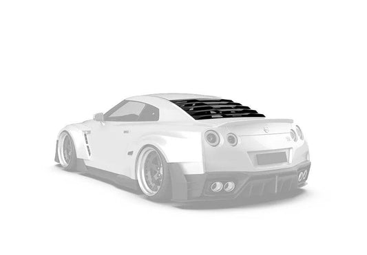 Nissan GTR Nismo T-Spec Black Edition Track Edition Premium Pure 2008 2009 2010 2011 2012 2013 2014 2015 2016 2017 2018 2019 2020 2021 2022 2023 2024 with Aftermarket Parts - "Godzilla" Rear Window Louvers Carbon Fiber / FRP from Robot Craftsman