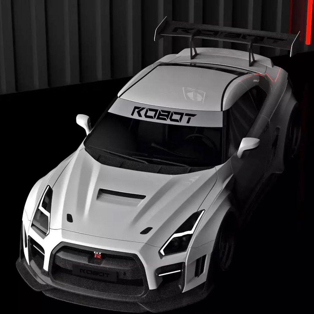 Nissan GTR Nismo Black Edition Track Edition Premium Base CBA DBA 2008 2009 2010 2011 2012 2013 2014 2015 2016 (for installation on 2017 2018 2019 2020 2021 2022 2023 2024 vehicles, 2008 2009 2010 2011 2012 2013 2014 2015 2016 hood is recommended) with Aftermarket Parts - "Godzilla" Widebody Front Bumper & Front Lip Carbon Fiber / FRP from Robot Craftsman