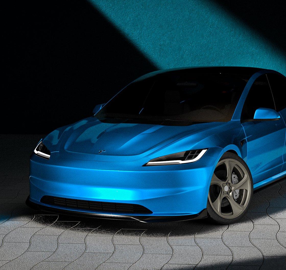Robot Craftsman " Hidrogai "Front Lip Splitter for Tesla Model 3 2024-ON - Performance SpeedShop Robot Craftsman " Hidrogai "Front Lip Splitter for Tesla Model 3 2024-ON - Performance SpeedShop