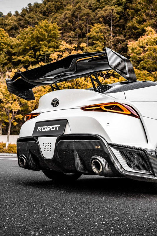 Toyota Supra MK5 A90 A91 3.0 2.0 2020 2021 2022 2023 2024 with Aftermarket Parts - Hyperion Narrow Body Rear Bumper & Diffuser Carbon Fiber / FRP from Robot Craftsman