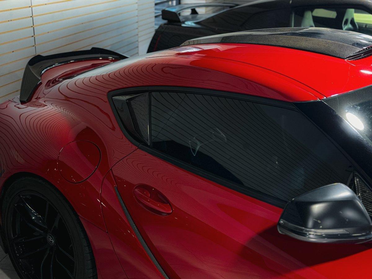 Toyota Supra MK5 A90 A91 3.0 2.0 2020 2021 2022 2023 2024 with Aftermarket Parts - Hyperion Side Window Louver Trim Carbon Fiber / FRP from Robot Craftsman