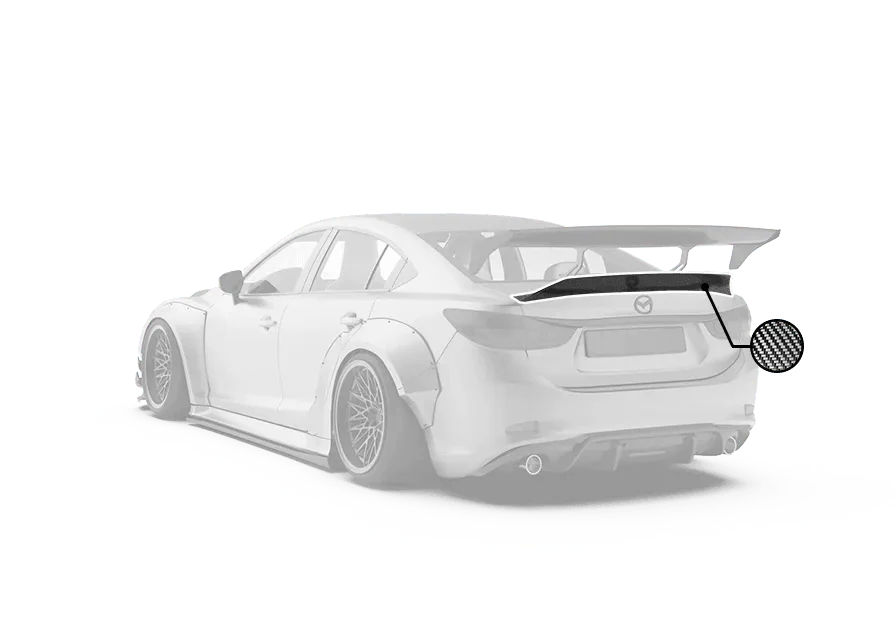 Mazda Mazda6 Sport Grand Touring Singature Carbon Edition 2014 2015 2016 2017 2018 2019 2020 2021 2022 with Aftermarket Parts - Ducktail Rear Spoiler Carbon Fiber / FRP from Robot Craftsman Mazda Mazda6 Sport Grand Touring Singature Carbon Edition 2014 2015 2016 2017 2018 2019 2020 2021 2022 with Aftermarket Parts - Ducktail Rear Spoiler Carbon Fiber / FRP from Robot Craftsman