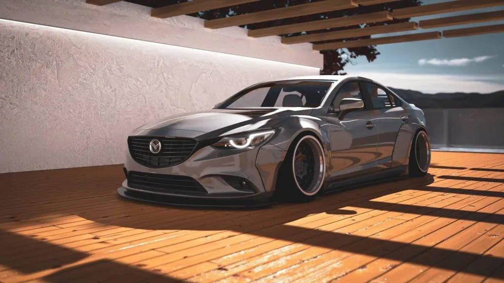 Mazda6 Sport Grand Touring Singature Carbon Edition 2014 2015 2016 2017 2018 2019 with Aftermarket Parts - For OEM Bumper Front Lip Carbon Fiber / FRP from Robot Craftsman