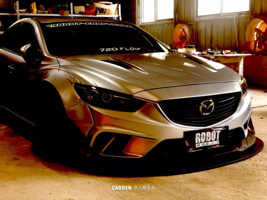 Mazda6 Sport Grand Touring Singature Carbon Edition 2014 2015 2016 2017 with Aftermarket Parts - Hood Bonnet Carbon Fiber / FRP from Robot Craftsman
