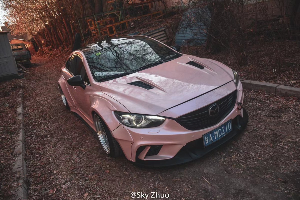 Mazda6 Sport Grand Touring Singature Carbon Edition 2014 2015 2016 2017 with Aftermarket Parts - Hood Bonnet Carbon Fiber / FRP from Robot Craftsman Mazda6 Sport Grand Touring Singature Carbon Edition 2014 2015 2016 2017 with Aftermarket Parts - Hood Bonnet Carbon Fiber / FRP from Robot Craftsman