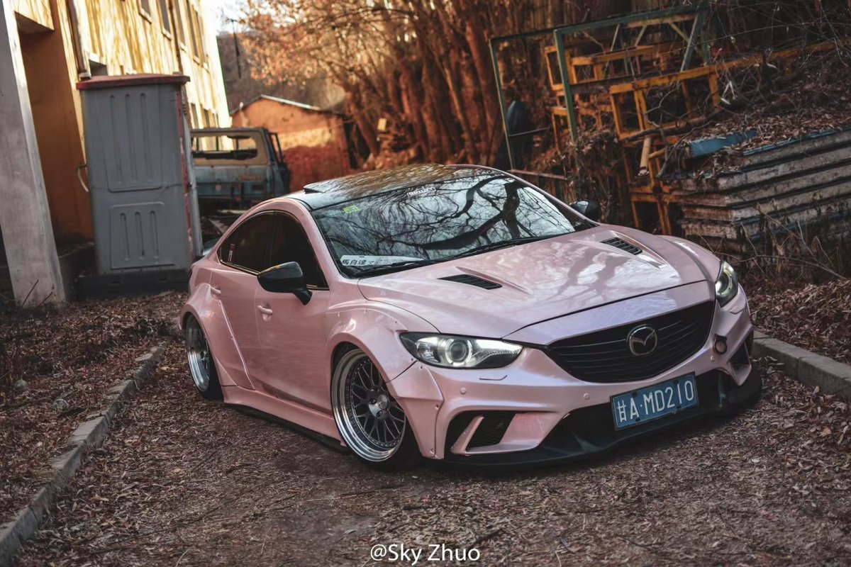 Mazda6 Sport Grand Touring Singature Carbon Edition 2014 2015 2016 2017 with Aftermarket Parts - Hood Bonnet Carbon Fiber / FRP from Robot Craftsman Mazda6 Sport Grand Touring Singature Carbon Edition 2014 2015 2016 2017 with Aftermarket Parts - Hood Bonnet Carbon Fiber / FRP from Robot Craftsman