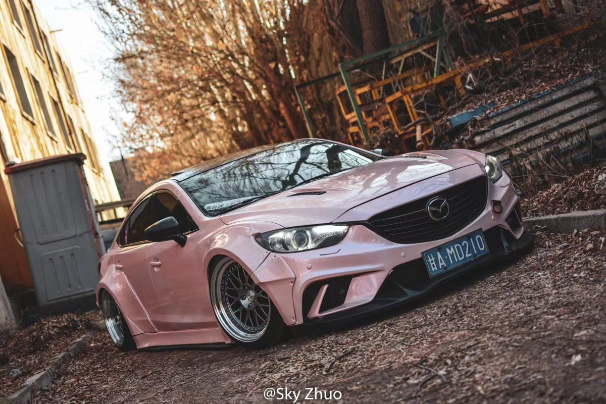 Mazda6 Sport Grand Touring Singature Carbon Edition 2014 2015 2016 2017 with Aftermarket Parts - Hood Bonnet Carbon Fiber / FRP from Robot Craftsman Mazda6 Sport Grand Touring Singature Carbon Edition 2014 2015 2016 2017 with Aftermarket Parts - Hood Bonnet Carbon Fiber / FRP from Robot Craftsman