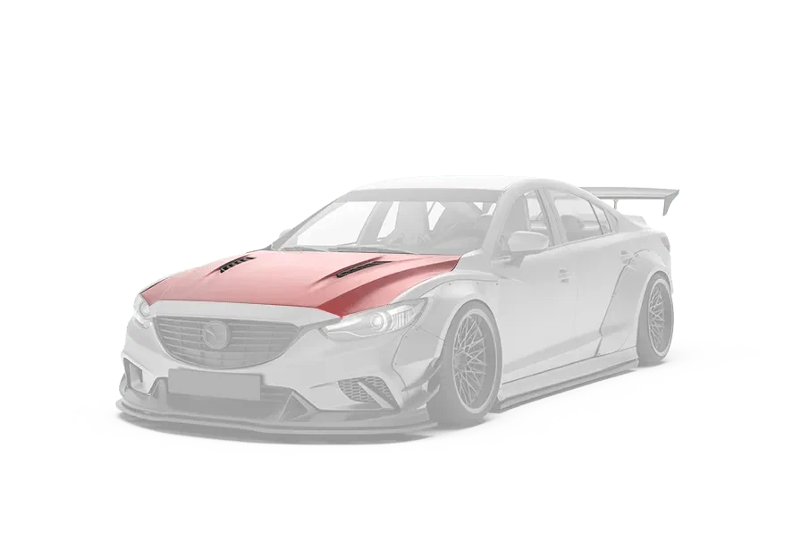 Mazda6 Sport Grand Touring Singature Carbon Edition 2014 2015 2016 2017 with Aftermarket Parts - Hood Bonnet Carbon Fiber / FRP from Robot Craftsman