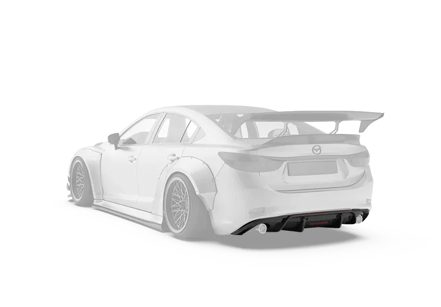 Mazda6 Sport Grand Touring Singature Carbon Edition 2014 2015 2016 2017 with Aftermarket Parts - Rear Diffuser Carbon Fiber / FRP from Robot Craftsman Mazda6 Sport Grand Touring Singature Carbon Edition 2014 2015 2016 2017 with Aftermarket Parts - Rear Diffuser Carbon Fiber / FRP from Robot Craftsman