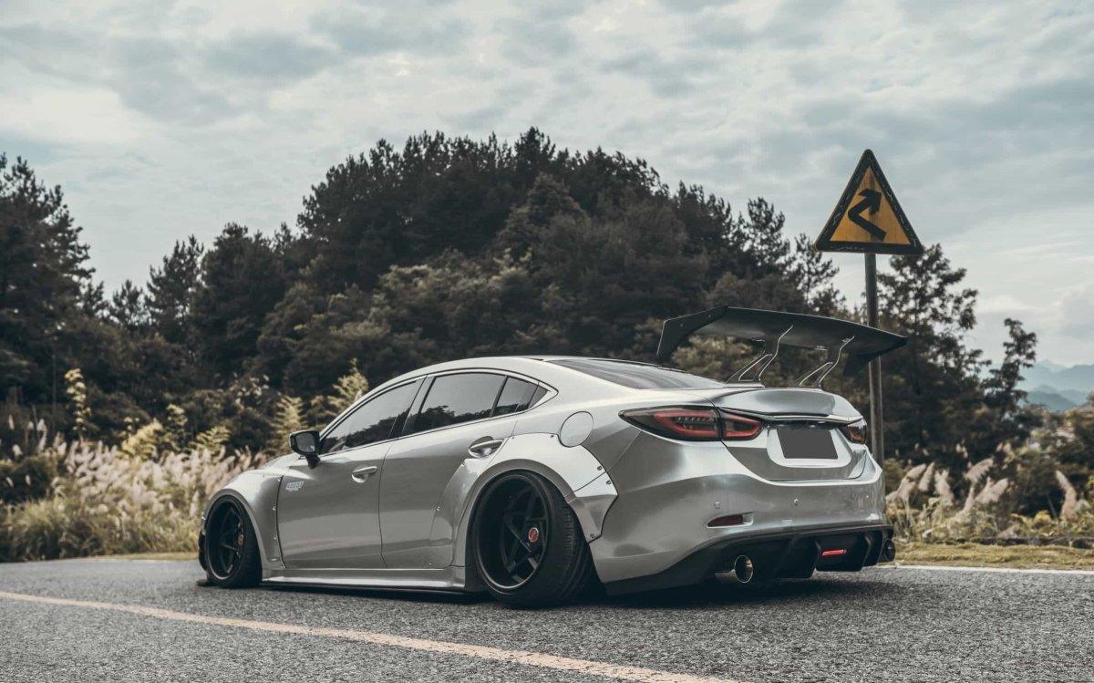 Mazda6 Sport Grand Touring Singature Carbon Edition 2014 2015 2016 2017 with Aftermarket Parts - Rear Diffuser Carbon Fiber / FRP from Robot Craftsman Mazda6 Sport Grand Touring Singature Carbon Edition 2014 2015 2016 2017 with Aftermarket Parts - Rear Diffuser Carbon Fiber / FRP from Robot Craftsman
