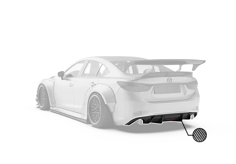 Mazda6 Sport Grand Touring Singature Carbon Edition 2014 2015 2016 2017 with Aftermarket Parts - Rear Diffuser Carbon Fiber / FRP from Robot Craftsman Mazda6 Sport Grand Touring Singature Carbon Edition 2014 2015 2016 2017 with Aftermarket Parts - Rear Diffuser Carbon Fiber / FRP from Robot Craftsman