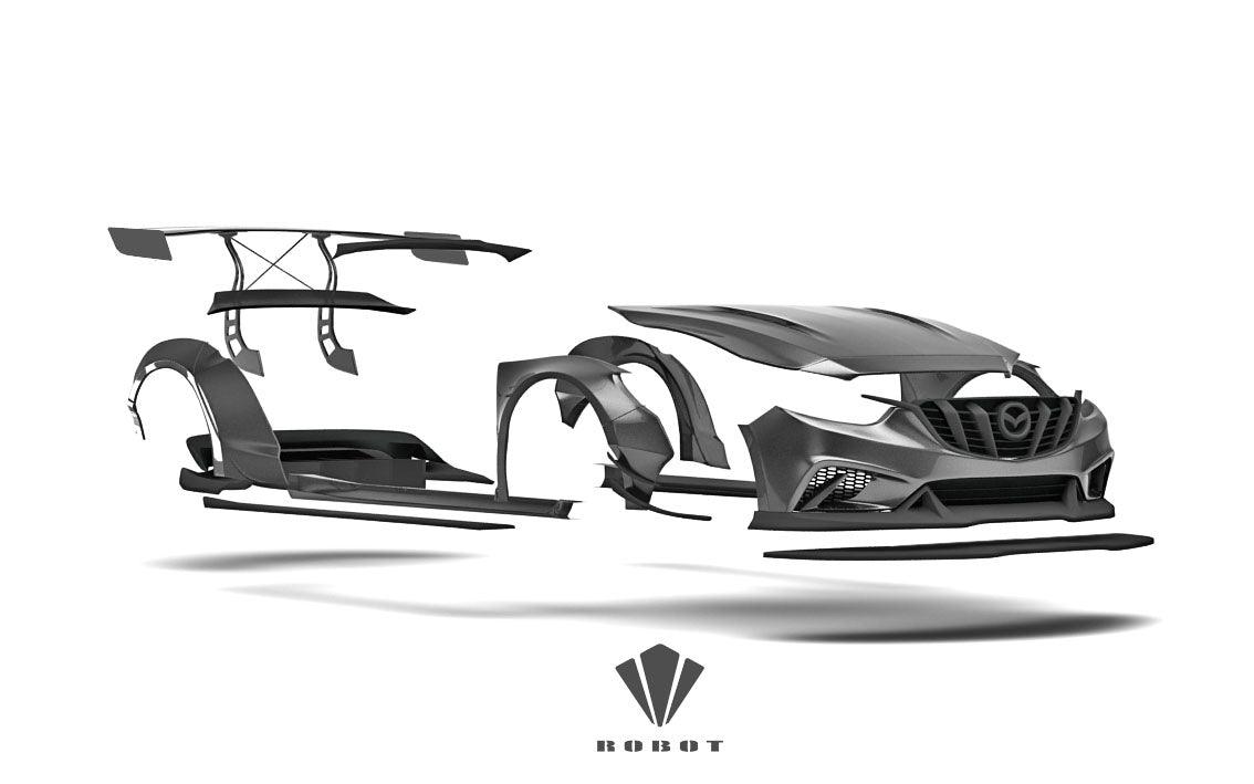 Mazda Mazda6 Sport Grand Touring Singature Carbon Edition 2014 2015 2016 2017 2018 2019 2020 2021 2022 with Aftermarket Parts - Rear Spoiler Wing Carbon Fiber / FRP from Robot Craftsman