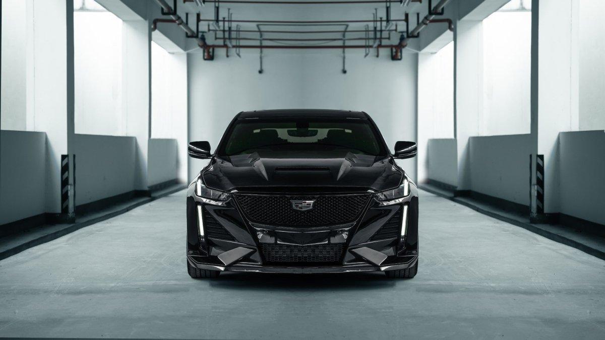 Cadillac CT5 CT5-V Sport Premium Luxury Base 2020 2021 2022 2023 2024 with Aftermarket Parts - "PRISM" Front Bumper & Front Lip Carbon Fiber / FRP from Robot Craftsman