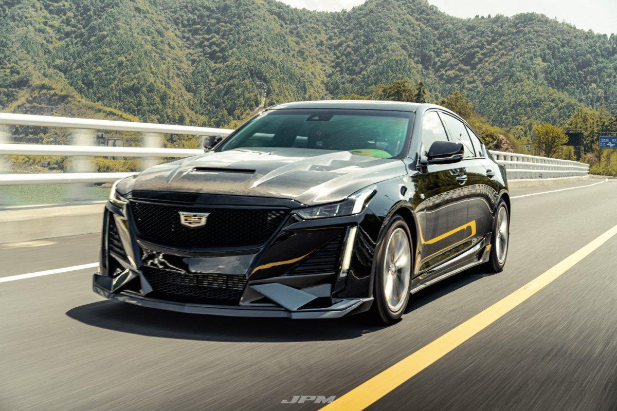 Cadillac CT5 CT5-V Blackwing Sport Premium Luxury Base 2020 2021 2022 2023 2024 with Aftermarket Parts - "PRISM" Hood Bonnet Carbon Fiber / FRP from Robot Craftsman