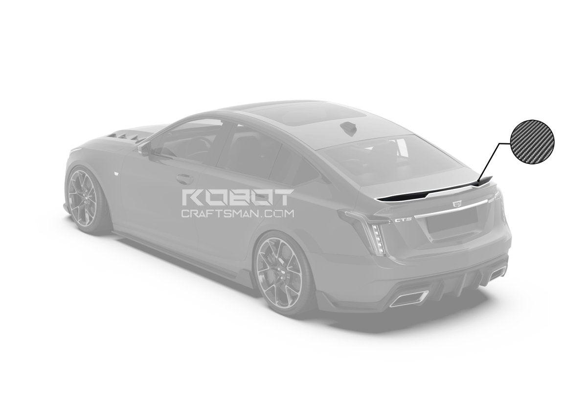 Cadillac CT5 CT5-V Blackwing Sport Premium Luxury Base 2020 2021 2022 2023 2024 with Aftermarket Parts - "PRISM" Rear Ducktail Spoiler Carbon Fiber / FRP from Robot Craftsman Cadillac CT5 CT5-V Blackwing Sport Premium Luxury Base 2020 2021 2022 2023 2024 with Aftermarket Parts - "PRISM" Rear Ducktail Spoiler Carbon Fiber / FRP from Robot Craftsman