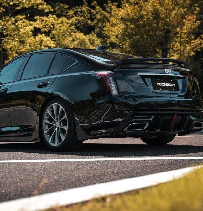 Cadillac CT5 CT5-V Blackwing Sport Premium Luxury Base 2020 2021 2022 2023 2024 with Aftermarket Parts - "PRISM" Rear Ducktail Spoiler Carbon Fiber / FRP from Robot Craftsman Cadillac CT5 CT5-V Blackwing Sport Premium Luxury Base 2020 2021 2022 2023 2024 with Aftermarket Parts - "PRISM" Rear Ducktail Spoiler Carbon Fiber / FRP from Robot Craftsman