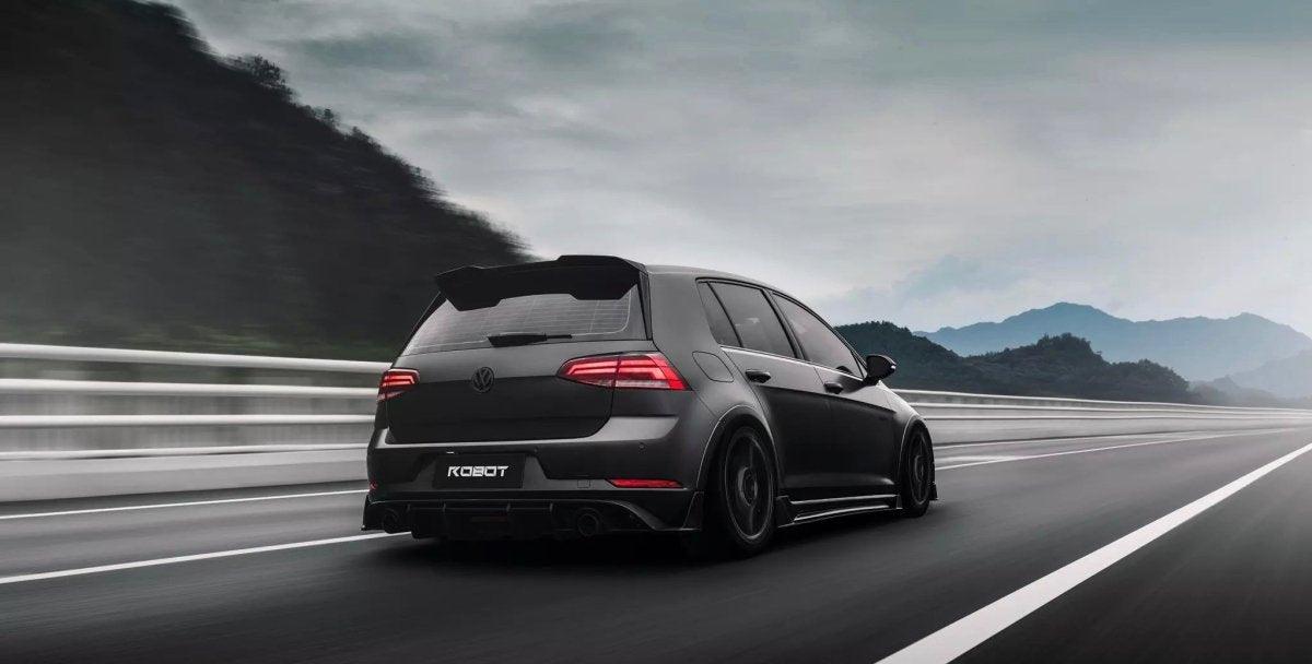 Volkswagen Golf R GTI Base MK7.5 2018 2019 2020 2021 (also suitable for Golf R and base Golf with exhaust conversion) with Aftermarket Parts - Rear Diffuser Carbon Fiber / FRP from Robot Craftsman