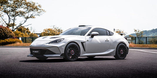 Subaru BRZ ZD8 2022 2023 2024 & Toyota GR86 ZN8 2022 2023 2024 with Aftermarket Parts - "SHINING" Narrow Body Front Bumper & Lip Carbon Fiber / FRP from Robot Craftsman
