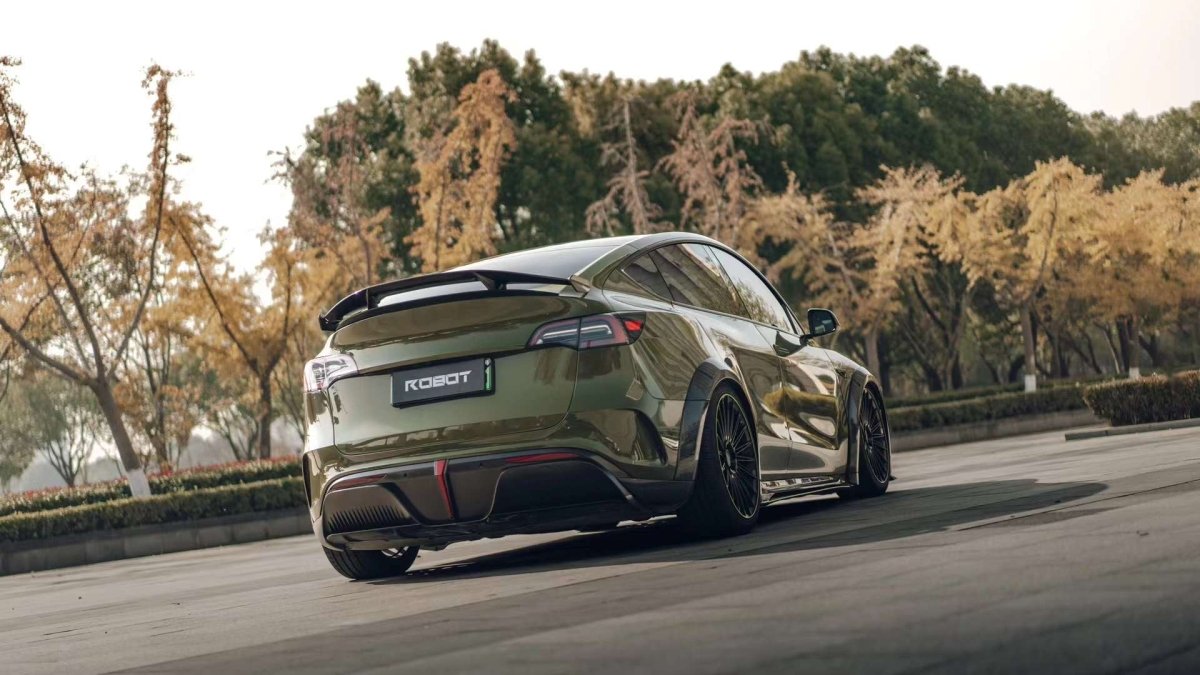 Tesla Model Y Performance AWD Long Range RWD Standard 2020 2021 2023 2024 with Aftermarket Parts - "STARSHIP" Rear Spoiler Wing Carbon Fiber / FRP from Robot Craftsman Tesla Model Y Performance AWD Long Range RWD Standard 2020 2021 2023 2024 with Aftermarket Parts - "STARSHIP" Rear Spoiler Wing Carbon Fiber / FRP from Robot Craftsman
