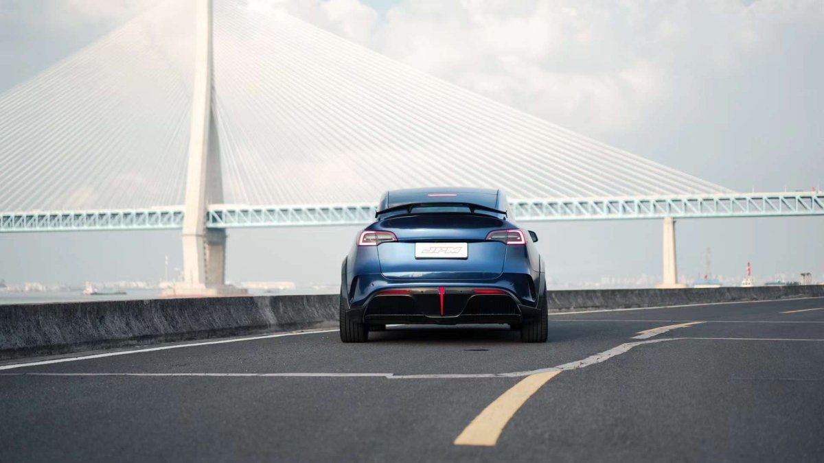 Tesla Model Y Performance AWD Long Range RWD Standard 2020 2021 2023 2024 with Aftermarket Parts - "STARSHIP" Rear Spoiler Wing Carbon Fiber / FRP from Robot Craftsman Tesla Model Y Performance AWD Long Range RWD Standard 2020 2021 2023 2024 with Aftermarket Parts - "STARSHIP" Rear Spoiler Wing Carbon Fiber / FRP from Robot Craftsman